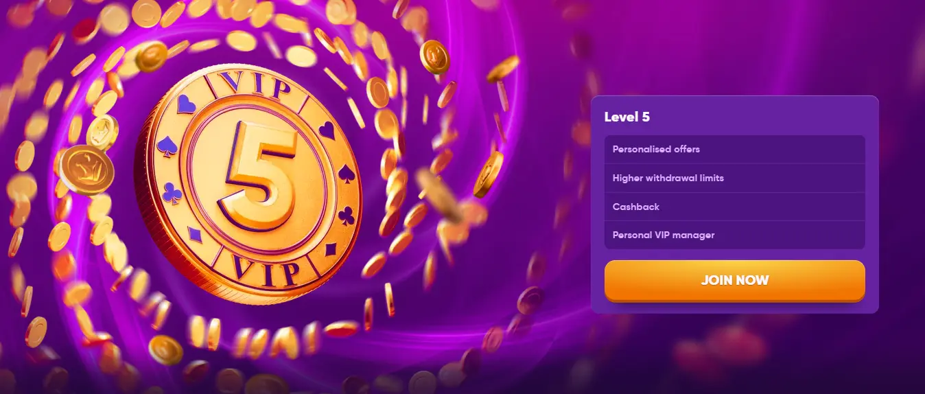 The Kingmaker Casino VIP programme banner showing the benefits.