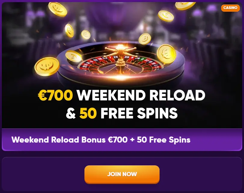 Banner for the weekend reload offer.